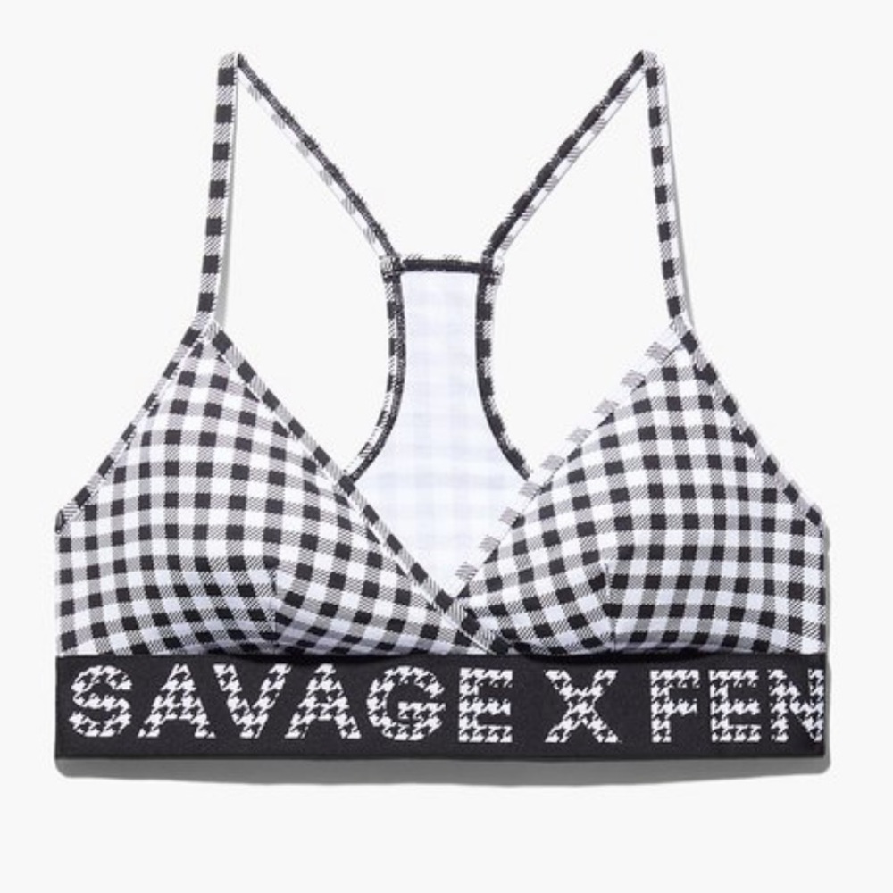 🆕SAVAGE X FENTY Black/White Checker Bralette - Size: S